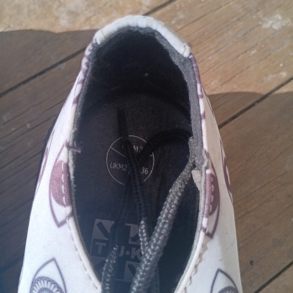 T.U.K Black and White Eye Print Platform Shoes - Picture 6 of 6